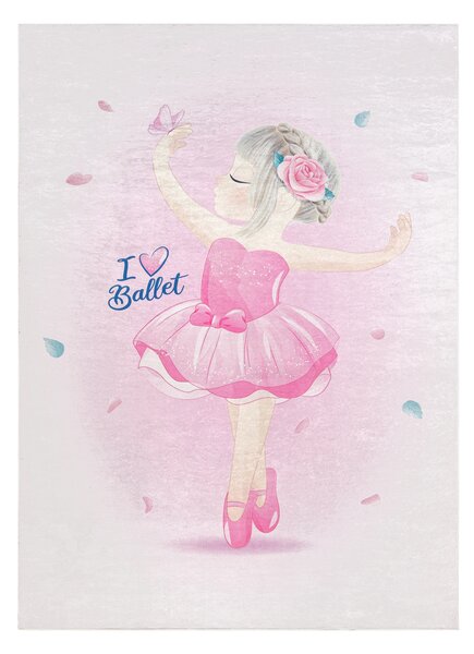 BAMBINO 42830 covor lavabil Balerina pentru copii anti-alunecare - roz