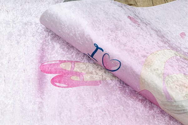 BAMBINO 42830 covor lavabil Balerina pentru copii anti-alunecare - roz