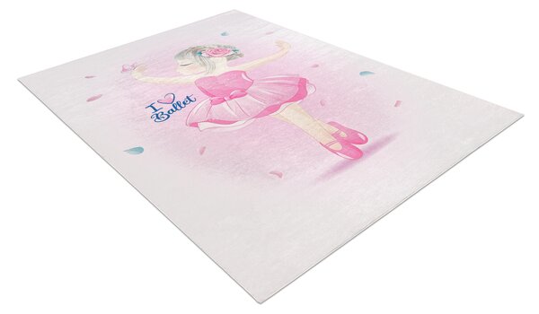 BAMBINO 42830 covor lavabil Balerina pentru copii anti-alunecare - roz
