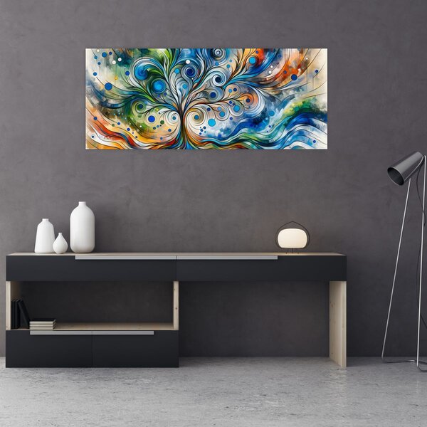 Tablou – Arbore energetic colorat (120x50 cm)