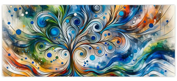 Tablou – Arbore energetic colorat (120x50 cm)