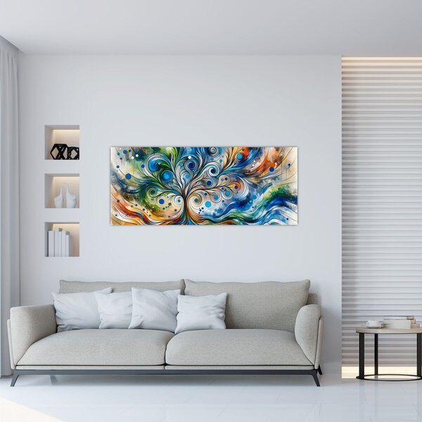 Tablou – Arbore energetic colorat (120x50 cm)