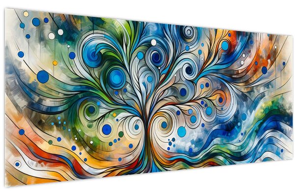 Tablou – Arbore energetic colorat (120x50 cm)