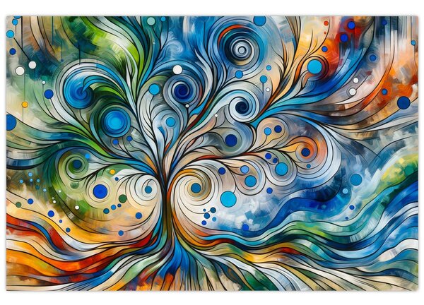 Tablou – Arbore energetic colorat (90x60 cm)