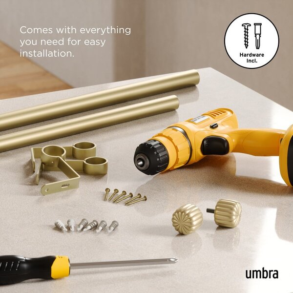 Galerie de perdea auriu mat extensibilă din oțel 168 - 305 cm Cleo – Umbra