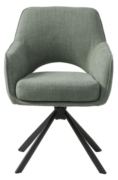 Scaun de dining pivotant Cowley, verde