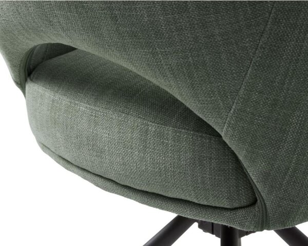 Scaun de dining pivotant Cowley, verde