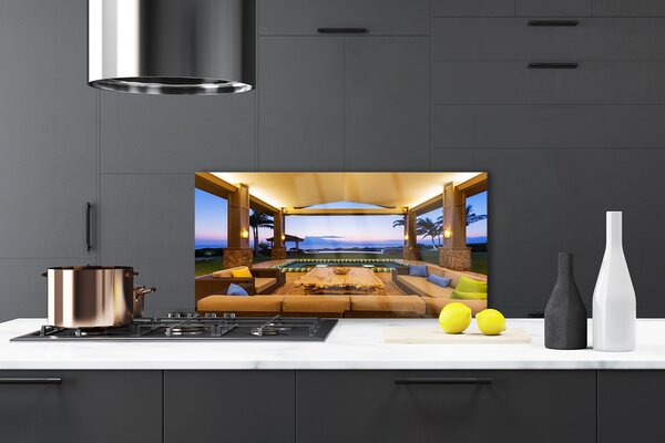 Panou sticla bucatarie Inner Space Arhitectura Brown