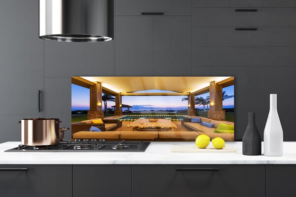 Panou sticla bucatarie Inner Space Arhitectura Brown