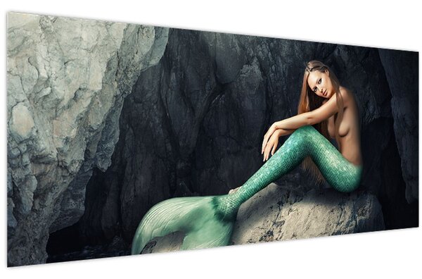 Tablou - Sirena pe stâncă (120x50 cm)