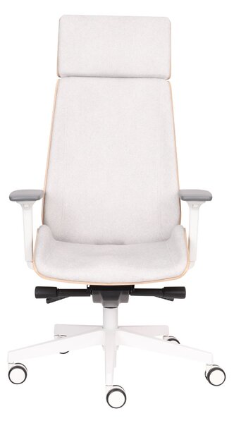 Scaun de birou Moon Wood HD White - Furnir de stejar