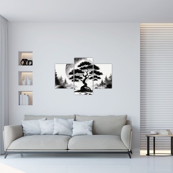 Tablou – Bonsai alb-negru (90x60 cm)