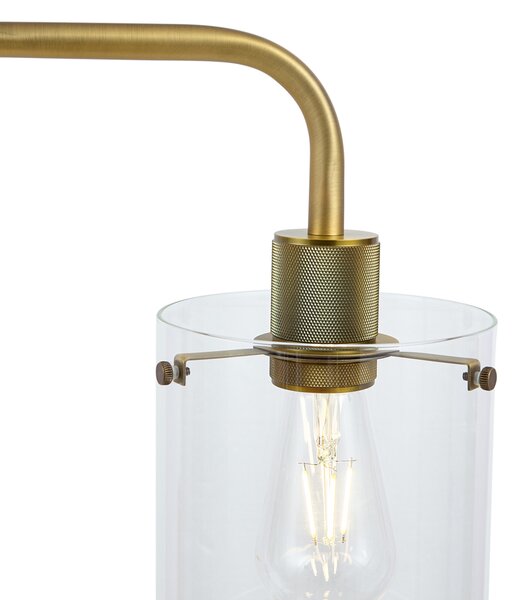 Lampă de podea de design bronz cu sticlă transparentă - Domo