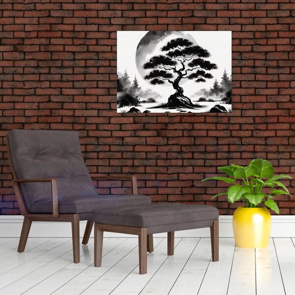 Tablou – Bonsai alb-negru (70x50 cm)