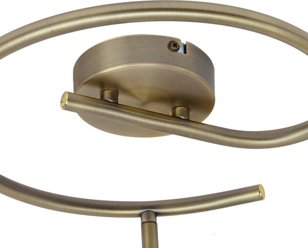 Spot de tavan de design bronz cu sticlă transparentă rotundă cu 3 lumini - Domo