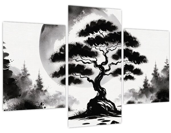 Tablou – Bonsai alb-negru (90x60 cm)