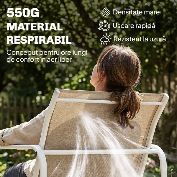 Outsunny Set Mobilier Grădină 4 Piese cu Canapea, Fotolii, Măsuță, Bej și Alb | Aosom Romania