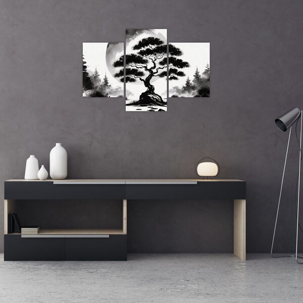 Tablou – Bonsai alb-negru (90x60 cm)