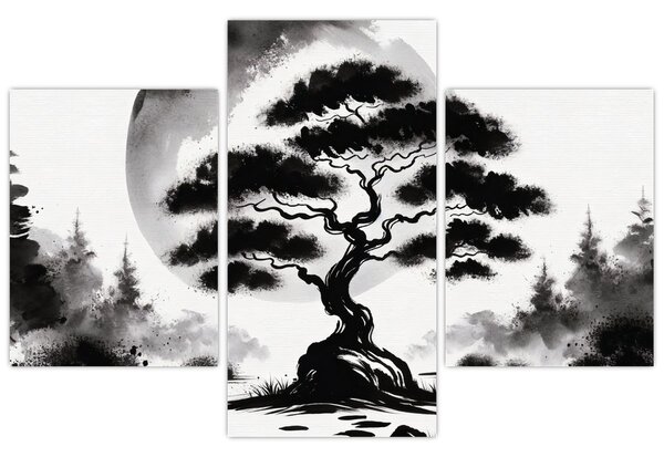 Tablou – Bonsai alb-negru (90x60 cm)