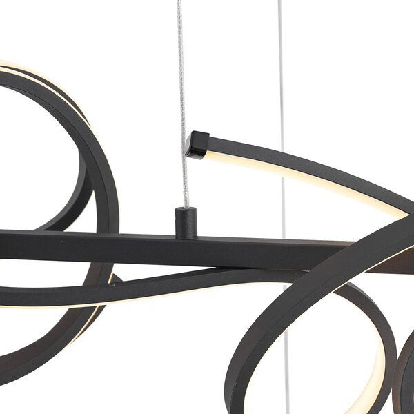 Lampă suspendată de design neagră dreptunghiulară cu 3 trepte de intensitate luminoasă - Krisscross