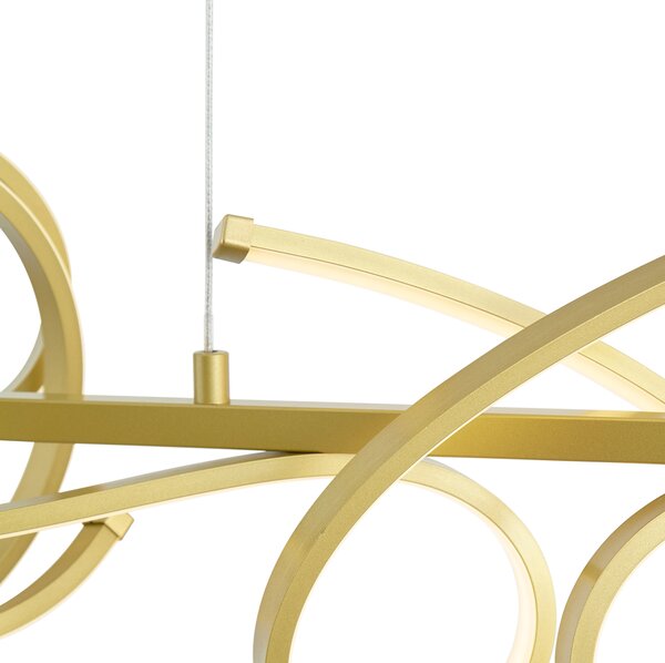 Lampă suspendată de design aurie dreptunghiulară cu 3 trepte de intensitate luminoasă - Krisscross
