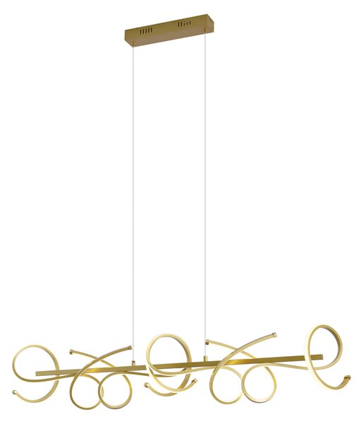 Lampă suspendată de design aurie dreptunghiulară cu 3 trepte de intensitate luminoasă - Krisscross
