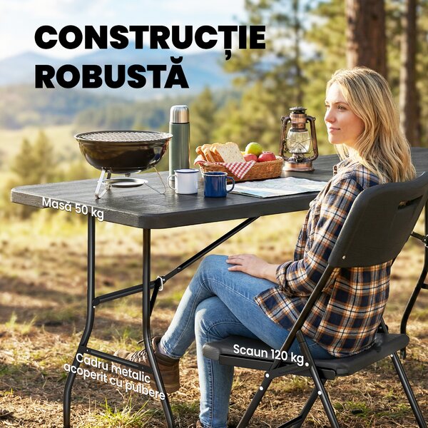 Outsunny măsuțe pentru plajă ușoare mobilier de camping bucătărie plastic pop pliabil pentru banchete | Aosom Romania