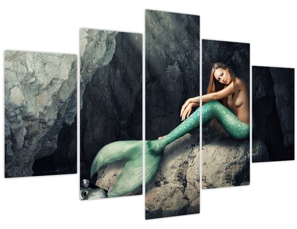 Tablou - Sirena pe stâncă (150x105 cm)