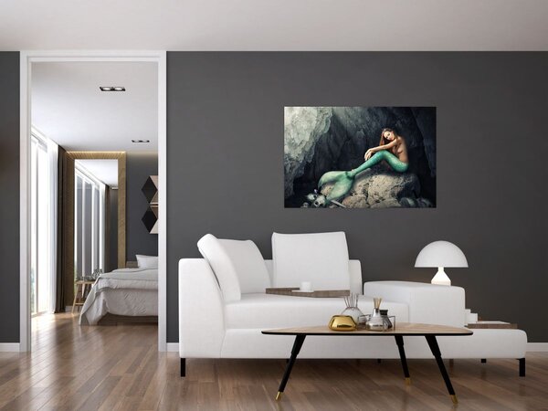 Tablou - Sirena pe stâncă (90x60 cm)