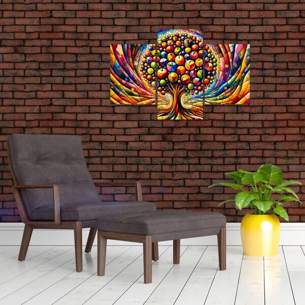 Tablou – Arbore colorat cu mere (90x60 cm)