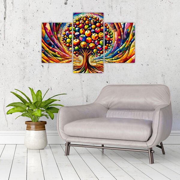 Tablou – Arbore colorat cu mere (90x60 cm)