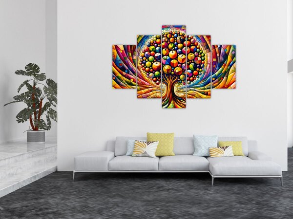 Tablou – Arbore colorat cu mere (150x105 cm)