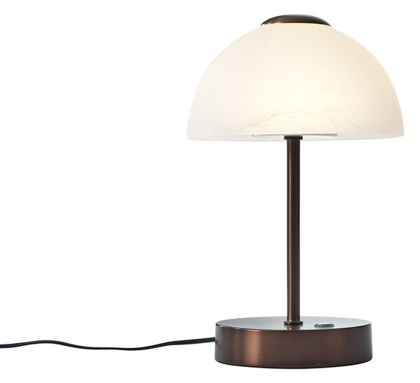Lampă de masă de design bronz închis incl. LED cu dimmer - Joya