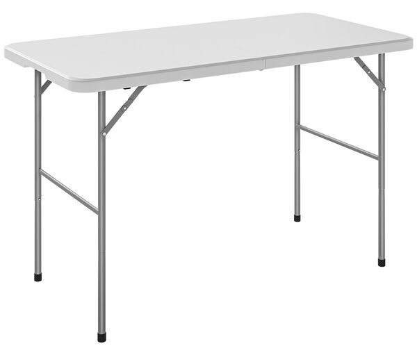 Outsunny Masă de Camping și Picnic Pliabilă, 120x60 cm, Alb | Aosom Romania