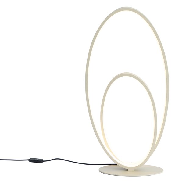 Lampă de masă de design bej, incl. LED, cu 3 trepte de intensitate luminoasă - Boomerang