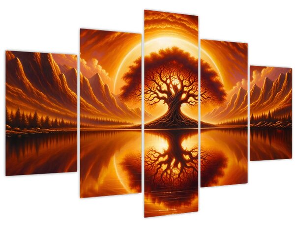Tablou – Arbore în soare sângeriu (150x105 cm)