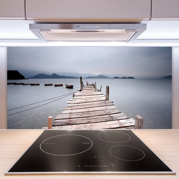 Panou sticla bucatarie Podul Sea Arhitectura Gray