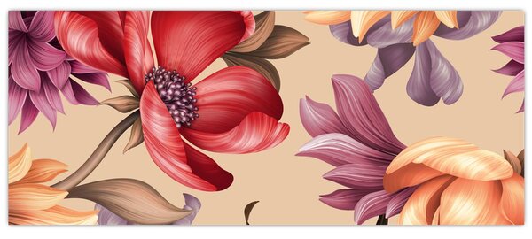 Tablou - Flori de epocă (120x50 cm)