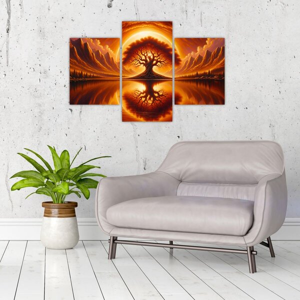 Tablou – Arbore în soare sângeriu (90x60 cm)
