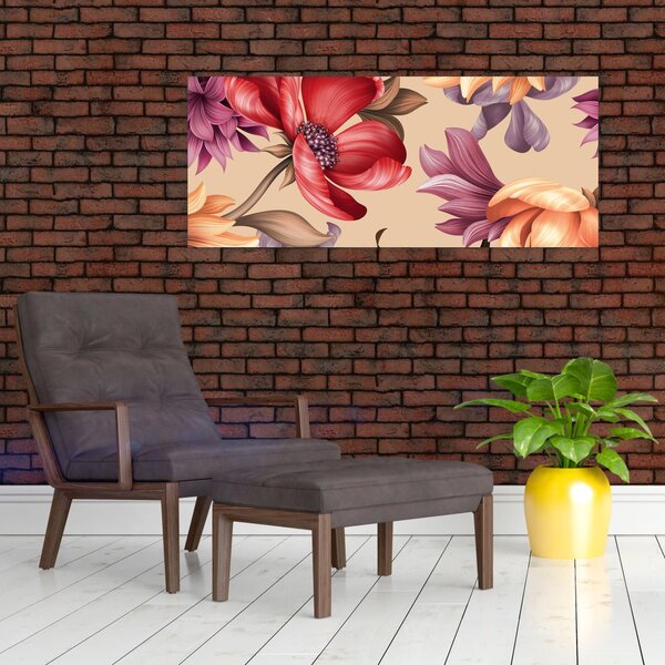 Tablou - Flori de epocă (120x50 cm)