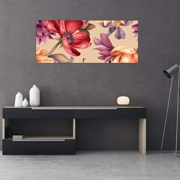 Tablou - Flori de epocă (120x50 cm)