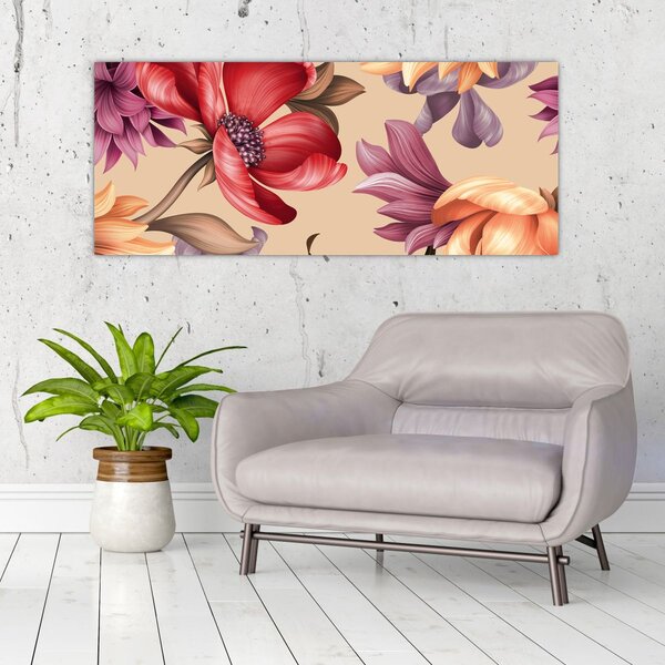 Tablou - Flori de epocă (120x50 cm)
