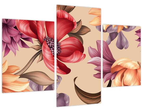 Tablou - Flori de epocă (90x60 cm)