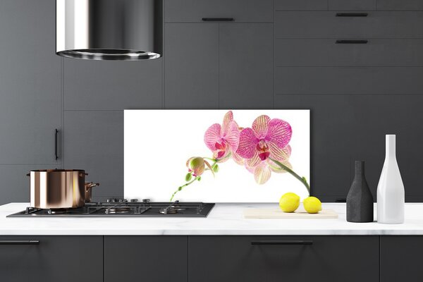 Panou sticla bucatarie Flori Floral Verde Roșu