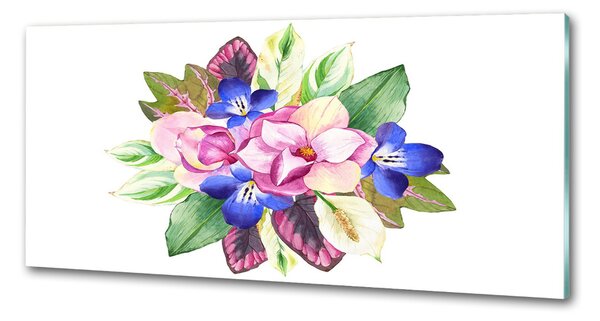 Panou perete bucătărie buchet de flori