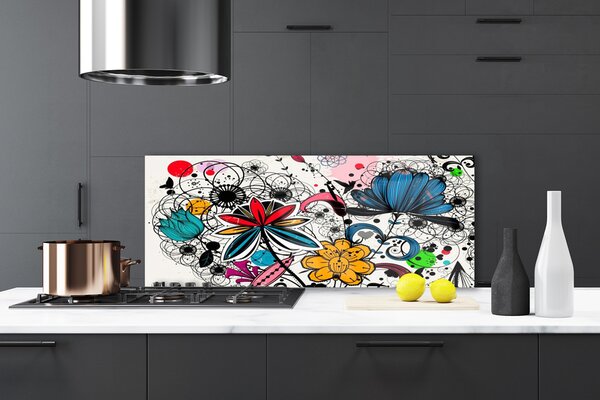 Panou sticla bucatarie Abstract Art Multi