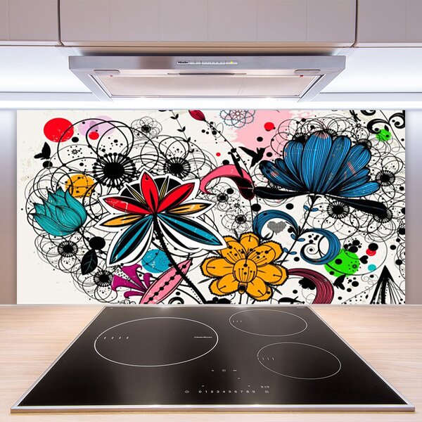 Panou sticla bucatarie Abstract Art Multi