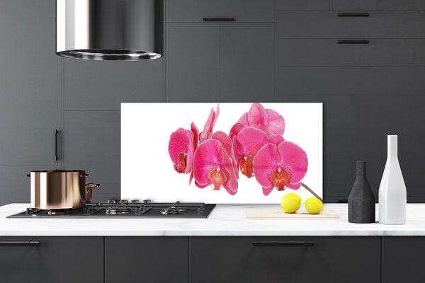 Panou sticla bucatarie Flori Floral Roșu