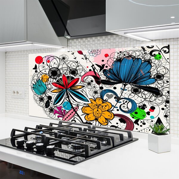Panou sticla bucatarie Abstract Art Multi