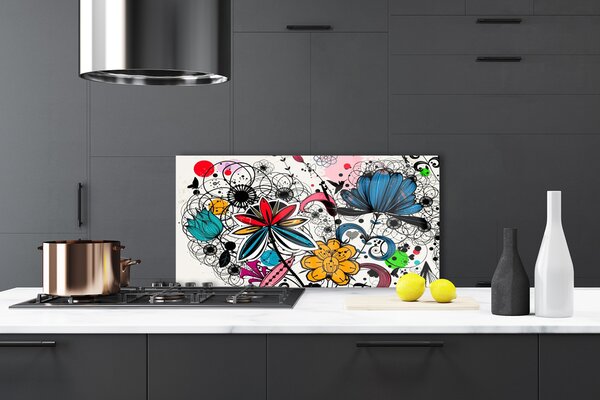 Panou sticla bucatarie Abstract Art Multi